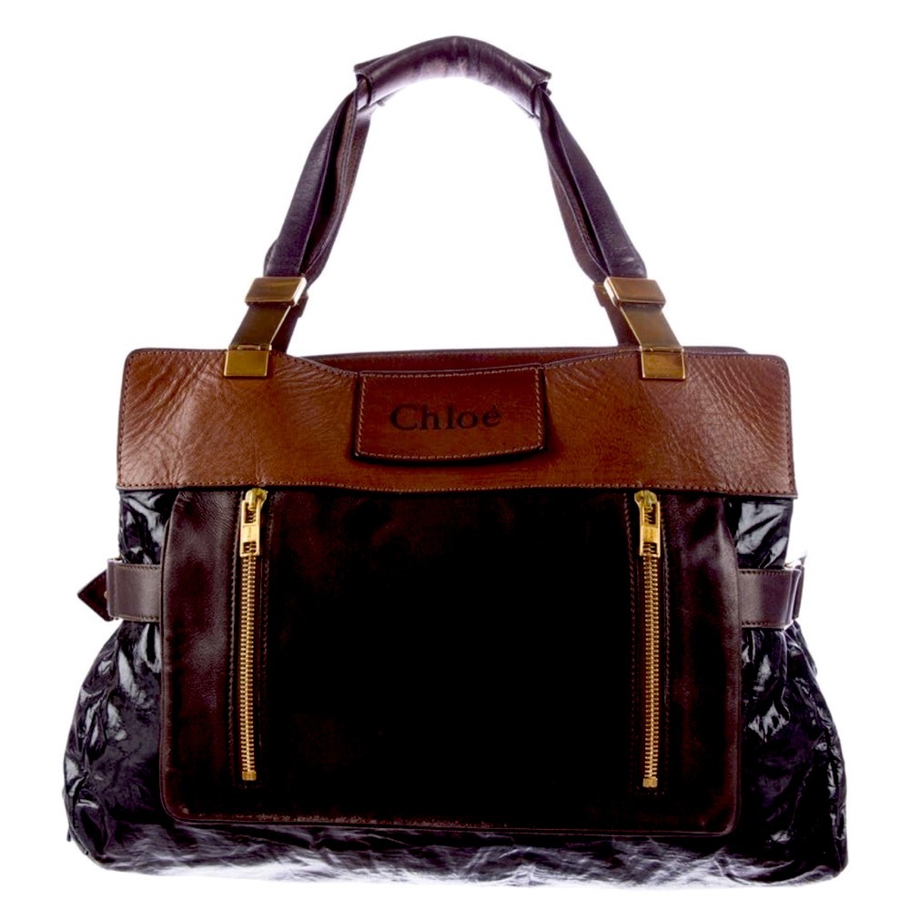 Chloe Two-Tone Leather Shoulder Bag